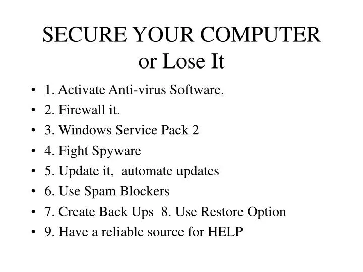 secure your computer or lose it