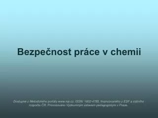 bezpe nost pr ce v chemii
