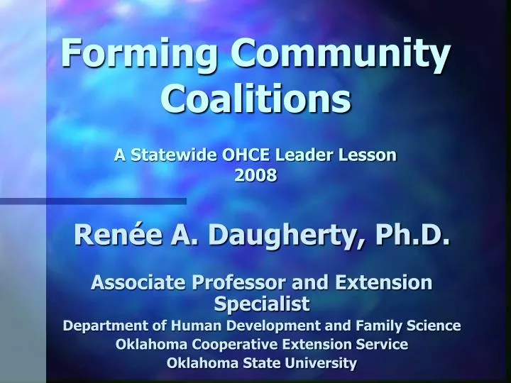 forming community coalitions a statewide ohce leader lesson 2008