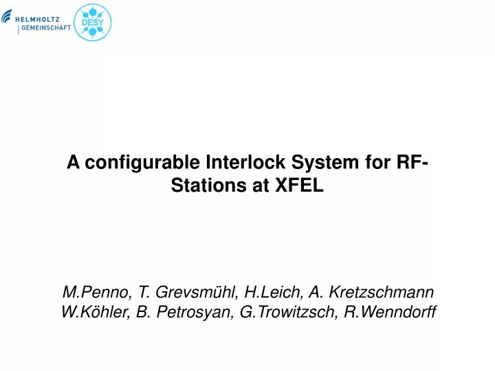 a configurable interlock system for rf stations at xfel