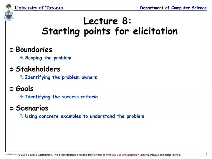 lecture 8 starting points for elicitation