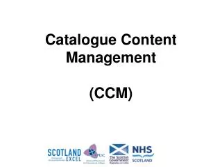 Catalogue Content Management (CCM)
