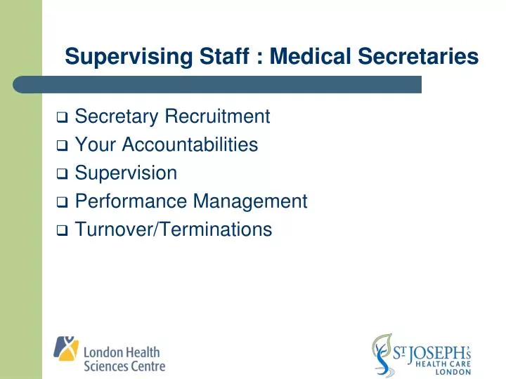 supervising staff medical secretaries