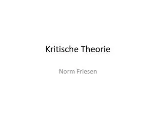 kritische theorie