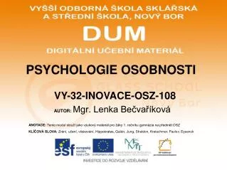 psychologie osobnosti