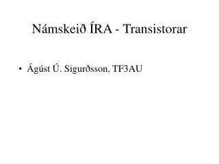 n mskei ra transistorar