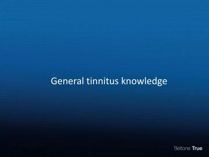 general tinnitus knowledge