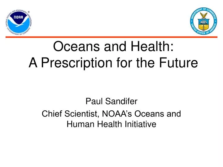 oceans and health a prescription for the future