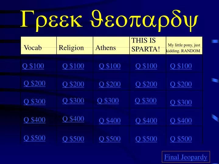 greek jeopardy