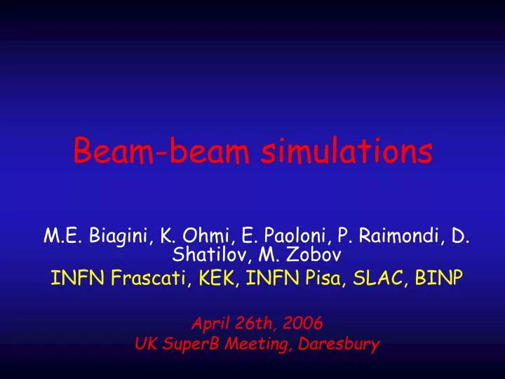 beam beam simulations
