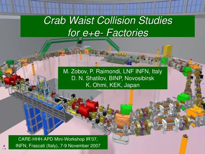 crab waist collision studies for e e factories