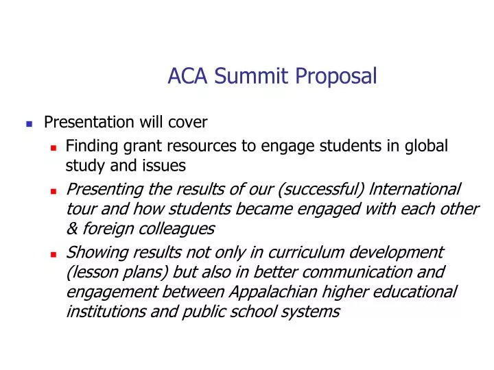 aca summit proposal