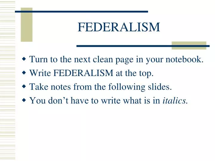 federalism