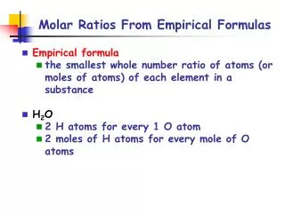 Molar Ratios From Empirical Formulas
