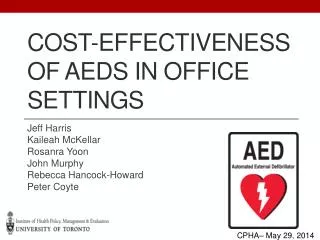 Cost -Effectiveness of AEDs in Office Settings