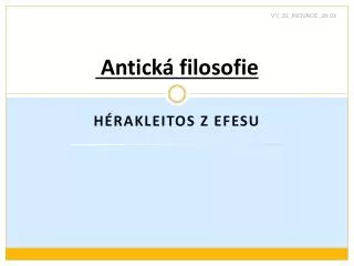 antick filosofie