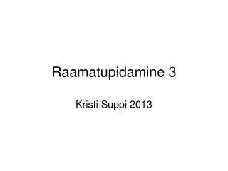 raamatupidamine 3