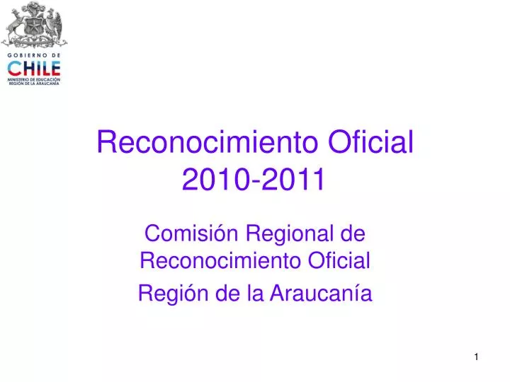 reconocimiento oficial 2010 2011