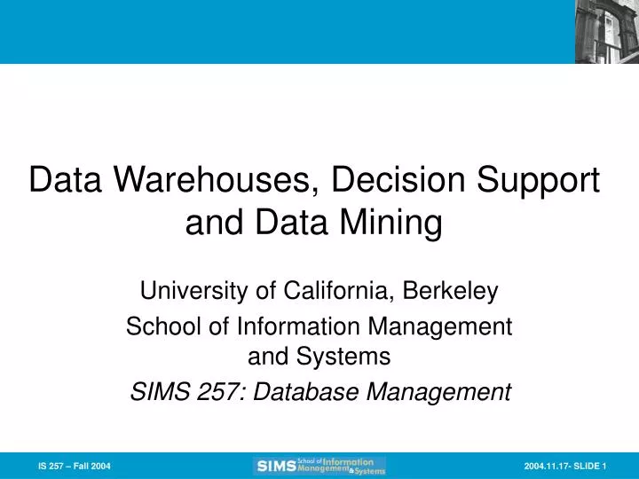 data warehouses decision support and data mining