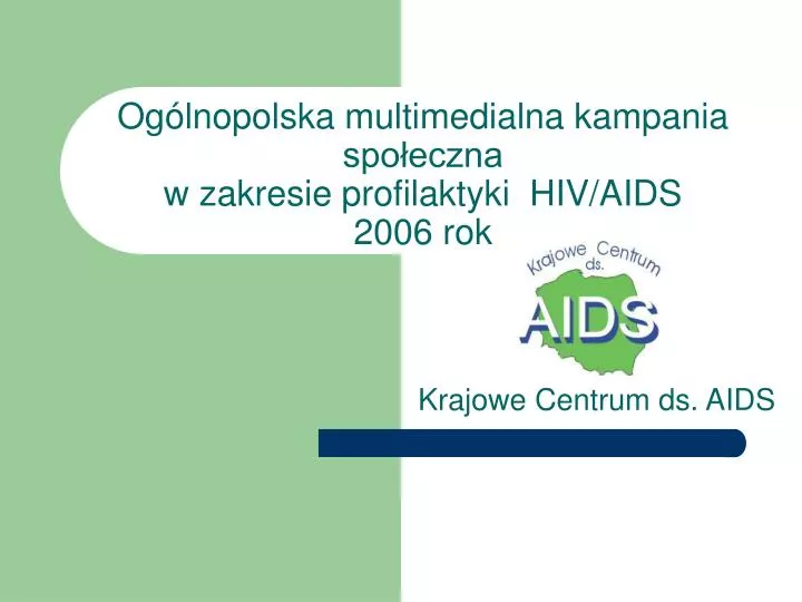 og lnopolska multimedialna kampania spo eczna w zakresie profilaktyki hiv aids 2006 rok
