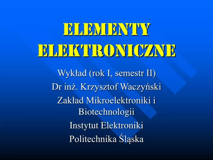 elementy elektroniczne