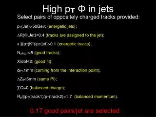 High p T ? in jets