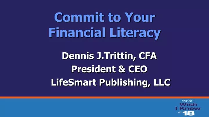 commit to your financial literacy