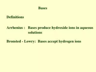 Bases Definitions