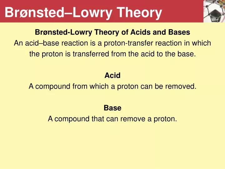 br nsted lowry theory