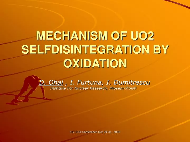 mechanism of uo2 selfdisintegration by oxidation