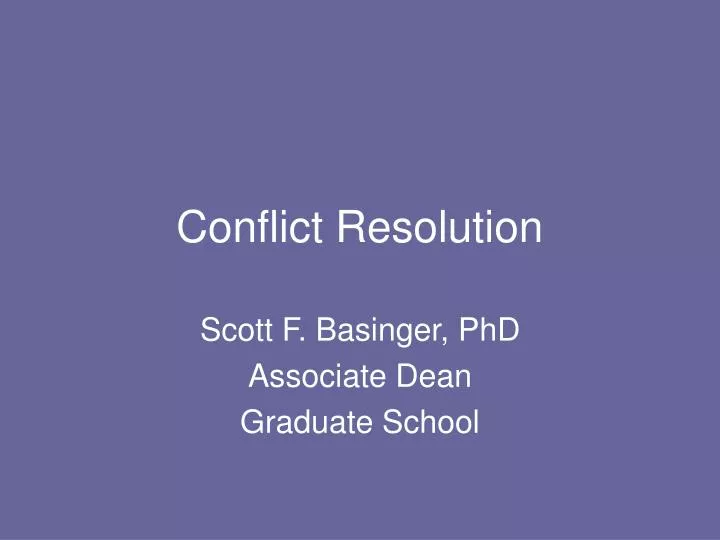 conflict resolution