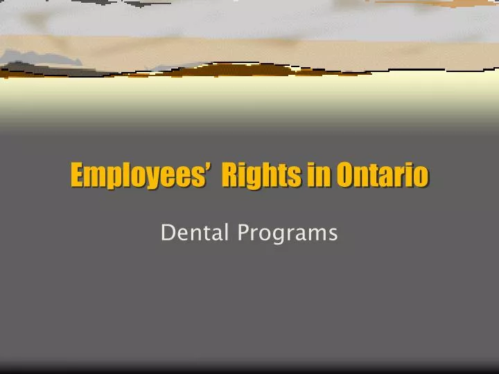 employees rights in ontario