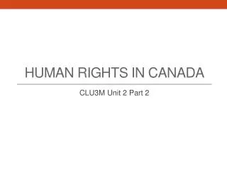 Human Rights in Canada
