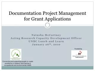 Documentation Project Management for Grant Applications