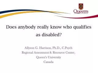 Does anybody really know who qualifies as disabled?