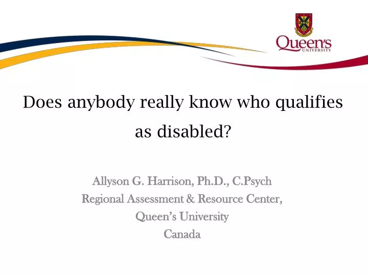 does anybody really know who qualifies as disabled