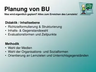 planung von bu