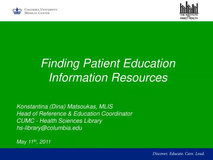 finding patient education information resources