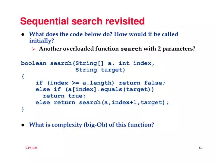 sequential search revisited