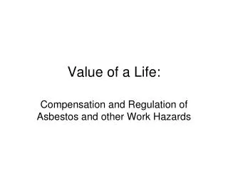 Value of a Life: