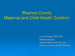 Washoe County Maternal and Child Health Coalition
