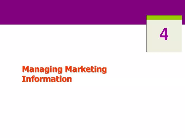 managing marketing information