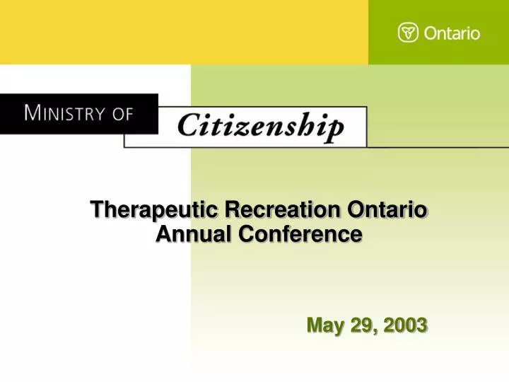 therapeutic recreation ontario annual conference