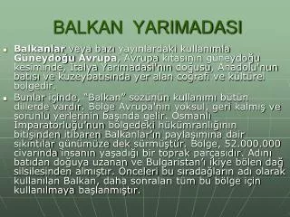 balkan yarimadasi