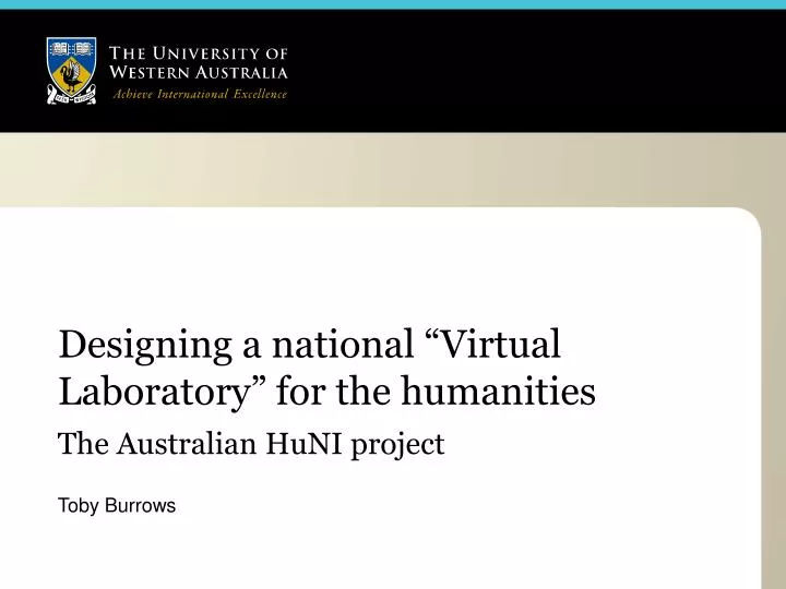 designing a national virtual laboratory for the humanities