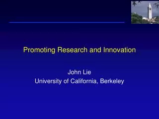 Promoting Research and Innovation