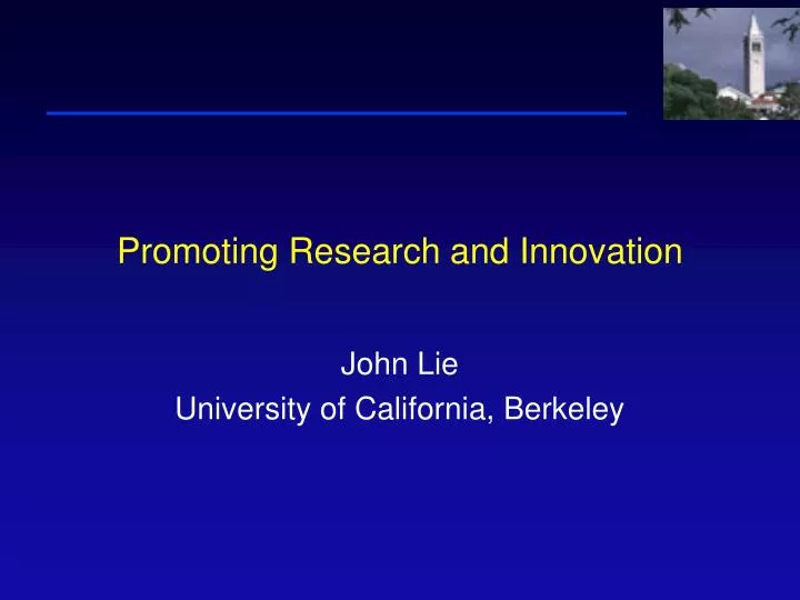 promoting research and innovation