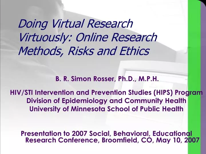doing virtual research virtuously online research methods risks and ethics