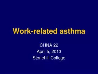 Work-related asthma