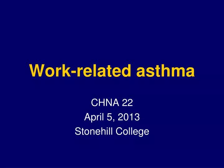 work related asthma